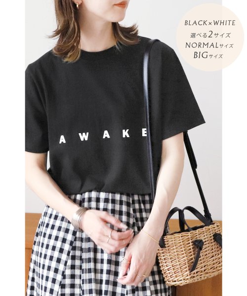 reca(レカ)/選べる2サイズ＊ロゴプリントオーバーサイズTシャツ(R23132－k)/ブラック