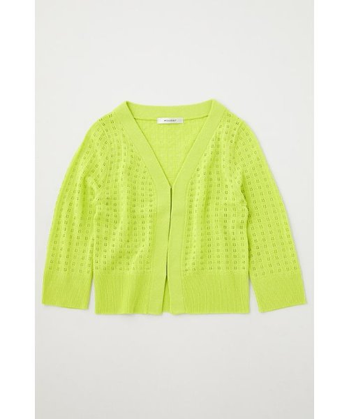 moussy(マウジー)/LACE RIB カーディガン/LIME