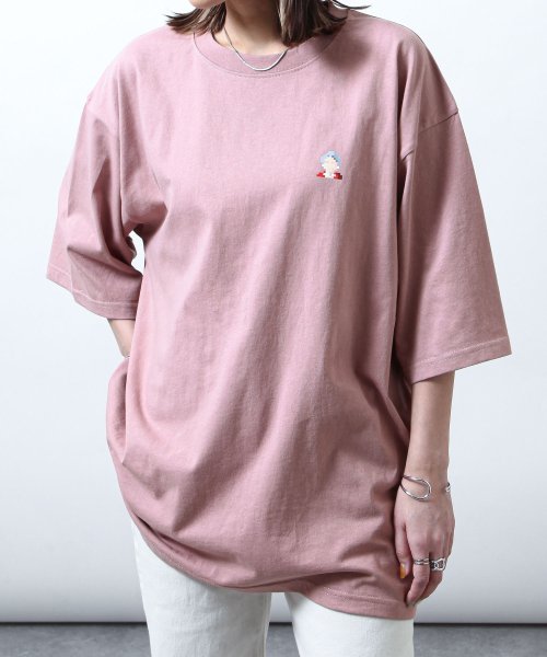 ZIP FIVE(ジップファイブ)/モザイクアートTシャツ/ピンク系1