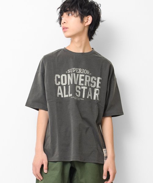 RAT EFFECT(ラット エフェクト)/CONVERSE別注ピグメントビッグTシャツ/チャコールグレー