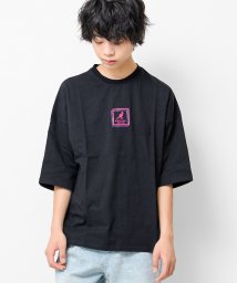 RAT EFFECT(ラット エフェクト)/KANGOL別注蛍光シリコンプリントスーパービッグTシャツ/ブラック