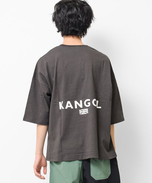RAT EFFECT(ラット エフェクト)/KANGOL別注バックロゴスーパービッグTシャツ/チャコールグレー