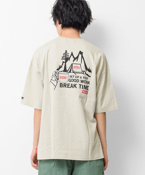 RAT EFFECT(ラット エフェクト)/BREAK TIMEビッグTシャツ/グレー