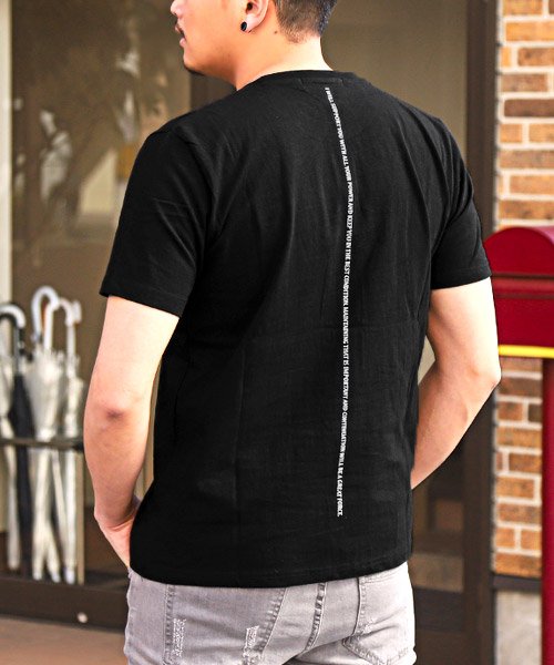 LUXSTYLE(ラグスタイル)/ADMIX(アドミックス)2枚セットポケット付きクルーネックTシャツ/Tシャツ メンズ 半袖 ポケットTシャツ 2点セット 無地 ロゴ/ブラック
