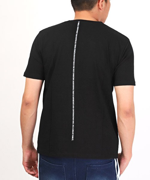 LUXSTYLE(ラグスタイル)/ADMIX(アドミックス)2枚セットVネックTシャツ/Tシャツ メンズ 半袖 Vネック ポケットTシャツ 2点セット 無地 ロゴ/ブラック