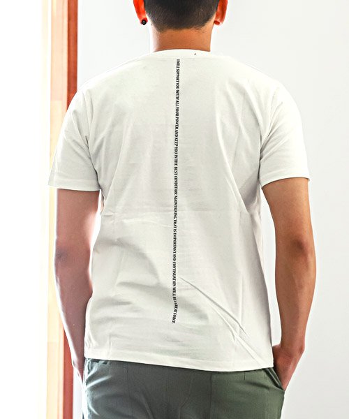 LUXSTYLE(ラグスタイル)/ADMIX(アドミックス)2枚セットVネックTシャツ/Tシャツ メンズ 半袖 Vネック ポケットTシャツ 2点セット 無地 ロゴ/オフホワイト