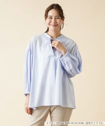 Leilian PLUS HOUSE(レリアンプラスハウス)/リボンスキッパーブラウス【my Perfect wardrobe】/サックス