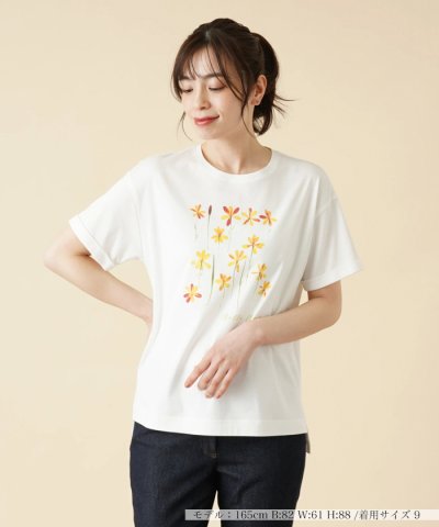 フラワープリントTシャツ【Leilian WHITE LABEL】