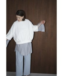 CLANE(クラネ)/TUCK HEM COMPACT TOPS/WHITE