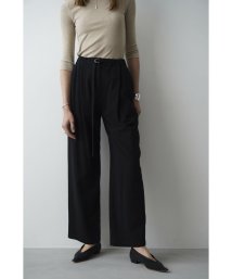 CLANE(クラネ)/BELTED LOOSE STRAIGHT PANTS/BLACK