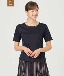 TRANS WORK(L)(トランスワーク Lサイズ)/【L】【ウォッシャブル】バイオシルケットスムースプルオーバーカットソー/ネイビー