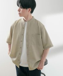 ITEMS URBANRESEARCH/『UR TECH DRYLUXE』リネンタッチバンドカラー半袖シャツ/505276096