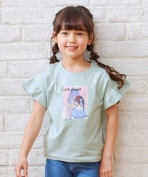 anyFAM（KIDS）(エニファム（キッズ）)/袖フリル エモプリント Ｔシャツ/ミント