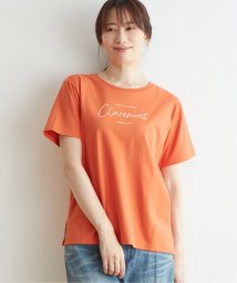 ikka(イッカ)/ロゴフォトプリントTシャツ/オレンジ