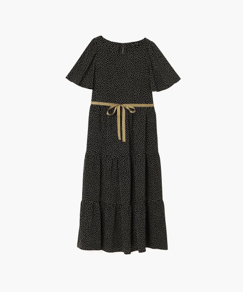 To b. by agnes b. OUTLET(トゥー　ビー　バイ　アニエスベー　アウトレット)/【Outlet】WU28 ROBE プリティリトルフラワードレス/ブラック