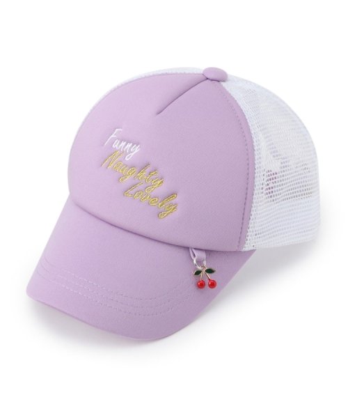 SHOO・LA・RUE(Kids) (シューラルーキッズ)/チェリーチャーム付きメッシュCAP/ライトパープル（081）