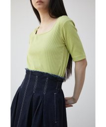 AZUL by moussy(アズールバイマウジー)/2WAY RIB TOPS/LIME