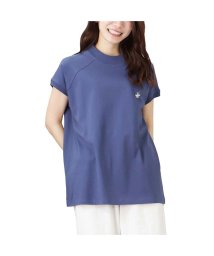 MAC HOUSE(women)(マックハウス（レディース）)/BEVERLY HILLS POLO CLUB ビバリーヒルズポロクラブ リブ付きモックネック無地Tシャツ 3287－7751/パープル