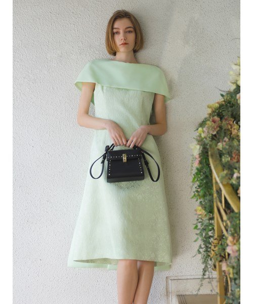 【YUMI KATSURA for CELFORD】ジャガードケープドレス 予めご了承ください