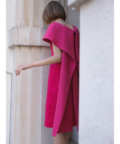 【YUMI KATSURA for CELFORD】ジャガードケープドレス 予めご了承ください