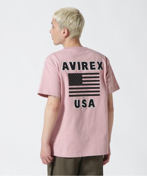AVIREX(AVIREX)/《WEB&DEPOT限定》S/S CREW NECK T STAR SPANGLED BANNER/クルーネック Tシャツ 星条旗/ピンク