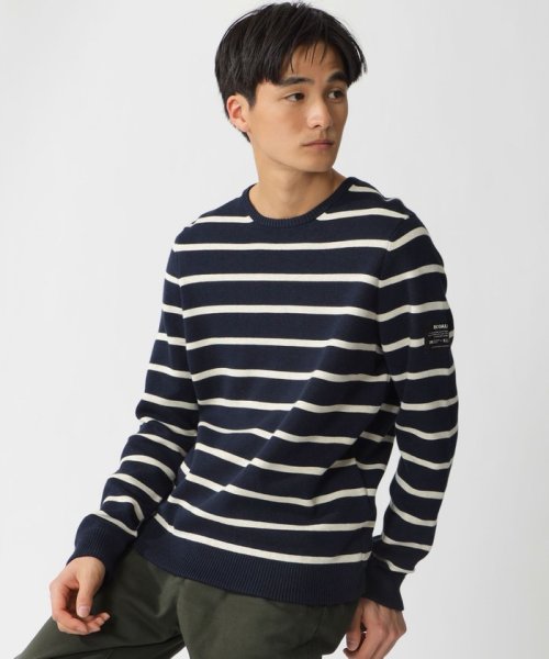 ECOALF MEN(ECOALF MEN)/NOGAL ボーダーニット / NOGAL SWEATER MAN/ネイビー/ホワイト