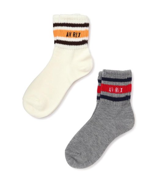 AVIREX(AVIREX)/《直営店限定》LINE LOGO SOCKS/ ラインロゴ　ソックス/靴下/グレー