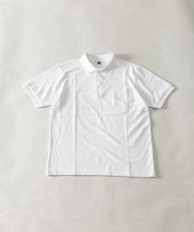 Nylaus(ナイラス)/レギュラーシルエット 鹿の子 胸ポケット付き ポロシャツ/ホワイト