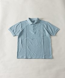 Nylaus(ナイラス)/レギュラーシルエット 鹿の子 胸ポケット付き ポロシャツ/ブルー