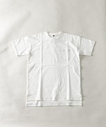 Nylaus(ナイラス)/ピーチスキン加工 配色ステッチ ポケット付き ショートスリーブTシャツ/ホワイト