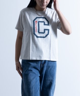 Nylaus/Champion USAコットン ビッグロゴプリント リラックスフィット ショートスリーブ Tシャツ CW－X330/505279360