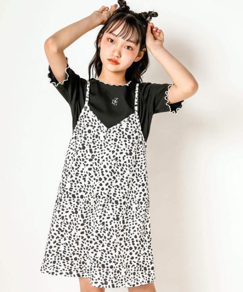 セール】2点セット ダルメシアン柄キャミワンピース(130~160cm 
