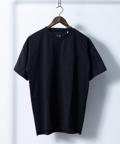 Nylaus select(ナイラスセレクト)/ドライ ストレッチ ポケット付き 半袖Tシャツ/ブラック