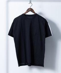 Nylaus select(ナイラスセレクト)/吸汗速乾 ドライ ストレッチ ポケット付き 袖ライン 半袖Tシャツ/ブラック
