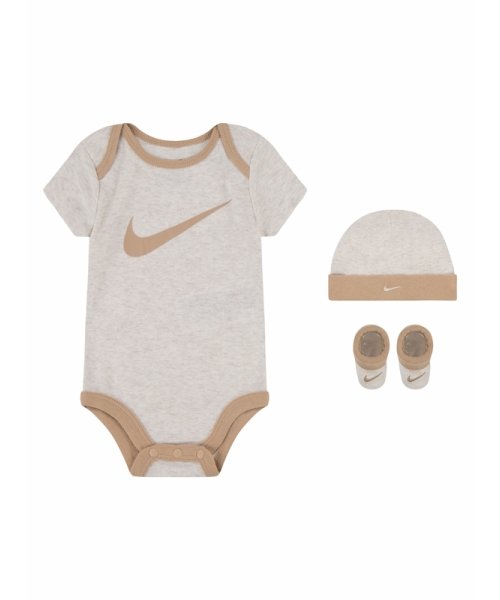 NIKE(NIKE)/ベビー(0－6M) セット商品 NIKE(ナイキ) SWOOSH HAT/BODYSUIT/BOOTIE 3/BEIGE