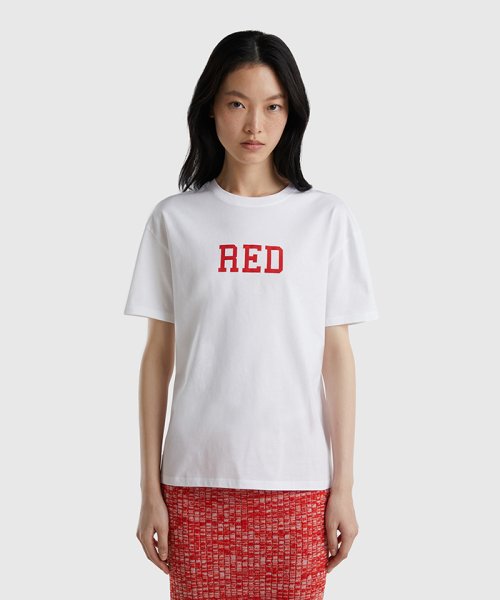 BENETTON (women)(ベネトン（レディース）)/カラー半袖Tシャツ・カットソー/ホワイト