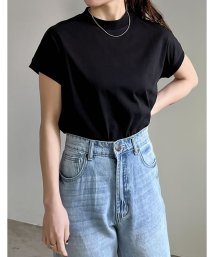 Re:EDIT/[接触冷感][UVカット]モックネックフレンチスリーブTシャツ/505272744