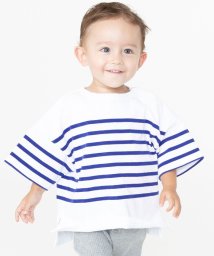 SHIPS KIDS(シップスキッズ)/SHIPS KIDS:85～95cm / パネル ボーダー 半袖 TEE/ブルー