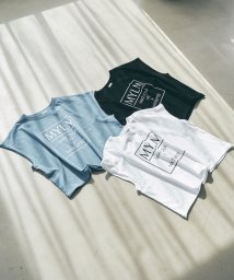 coen(coen)/スクエアロゴプリントワイドTシャツ/MDGRAY