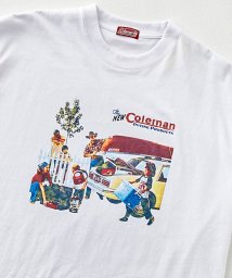 coen(coen)/Coleman（コールマン）別注キャンプモチーフプリントTシャツ/WHITE