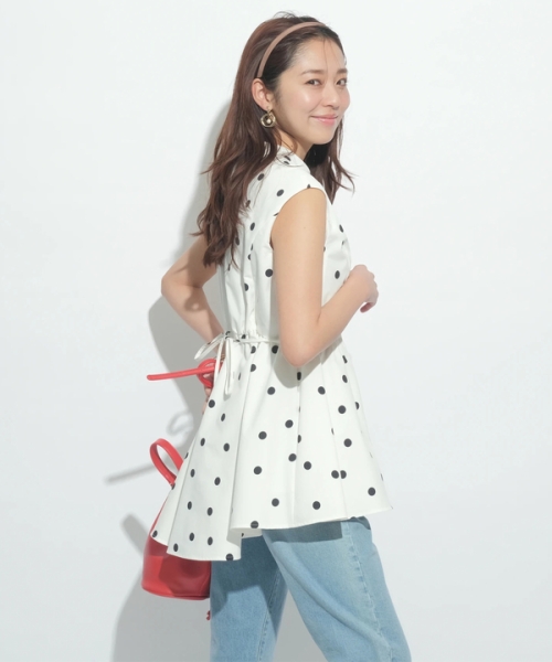 JUSGLITTY 【ジャスグリッティー】ドットＡラインブラウス 完売