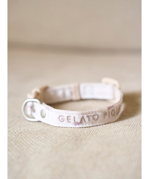 GELATOPIQUECAT & DOG 【CAT & DOG】【販路限定商品】モチーフ柄首輪 BEG L GELATOPIQUECAT & DOG 【CAT & DOG】【販路限定商品】モチーフ柄首輪 BEG L