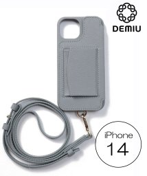 Demiu(Demiu)/【Demiu / デミュ】POCHE iPhone14  iPhoneケース アイフォンケース 手帳型 レザー 本革 牛革 ストラップ付/グレー