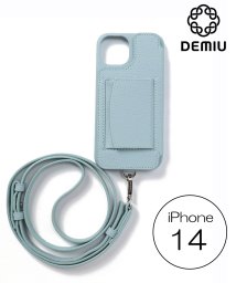 Demiu(Demiu)/【Demiu / デミュ】POCHE iPhone14  iPhoneケース アイフォンケース 手帳型 レザー 本革 牛革 ストラップ付/サックス