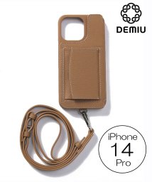 Demiu(Demiu)/【Demiu / デミュ】POCHE iPhone14Pro  iPhoneケース アイフォンケース レザー 手帳型 本革 牛革 ストラップ付/ブラウン