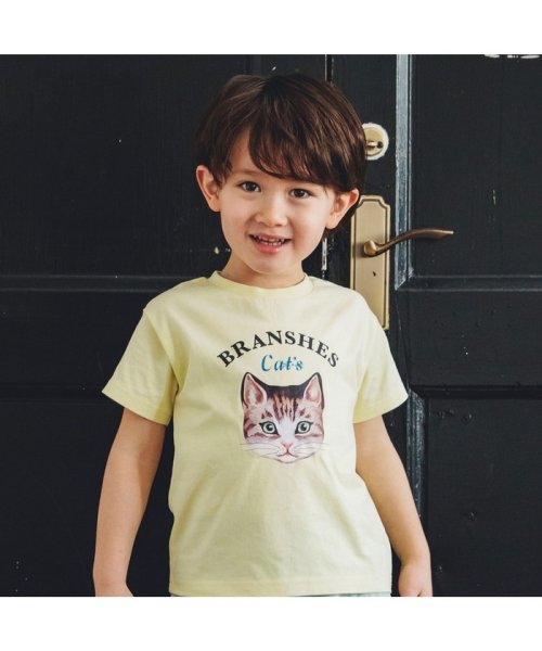 BRANSHES(ブランシェス)/【Cat's ISSUE】ネコプリント半袖Tシャツ（こども）/イエロー