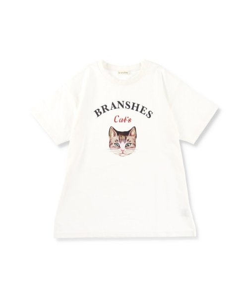 BRANSHES(ブランシェス)/【Cat's ISSUE】ネコプリント半袖Tシャツ（おとな）/オフホワイト
