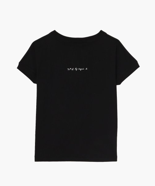 To b. by agnes b.(トゥービー　バイ　アニエスベー)/WT13 TS リブネックロゴTシャツ/ブラック
