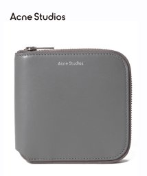 Acne Studios(アクネストゥディオズ)/◎即納◎【Acne Studios / アクネ ストゥディオズ】ジッパーウォレット ラウンドジップ 二つ折り ミニ財布 ミニウォレット 牛革 プレゼント 贈り物/グレー