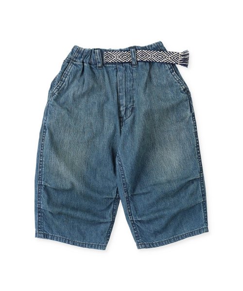 デニム＆ダンガリーオシャレ切り替えパンツ145新品 おどろおどろしい